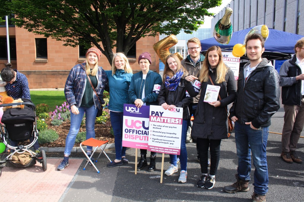 Reps of the GCU Students Association joined our picket line and spoke at our gate-side rally